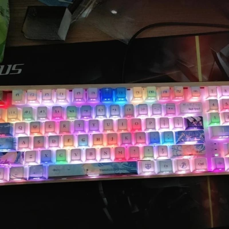 Cartethyia Copritasti Personalizzato PBT Cherry/MOA Profilo Sublimazione Cartoon Anime Cute Point KeyCap per Giocatori Tastiera Meccanica FAI DA TE