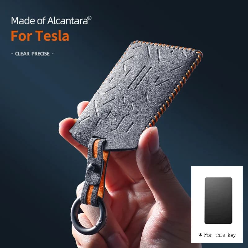 Applicabile agli accessori Tesla Model3 Modello Y Copri chiave in pelle scamosciata Scheda NFC Portachiavi intelligente Borsa protettiva X/s