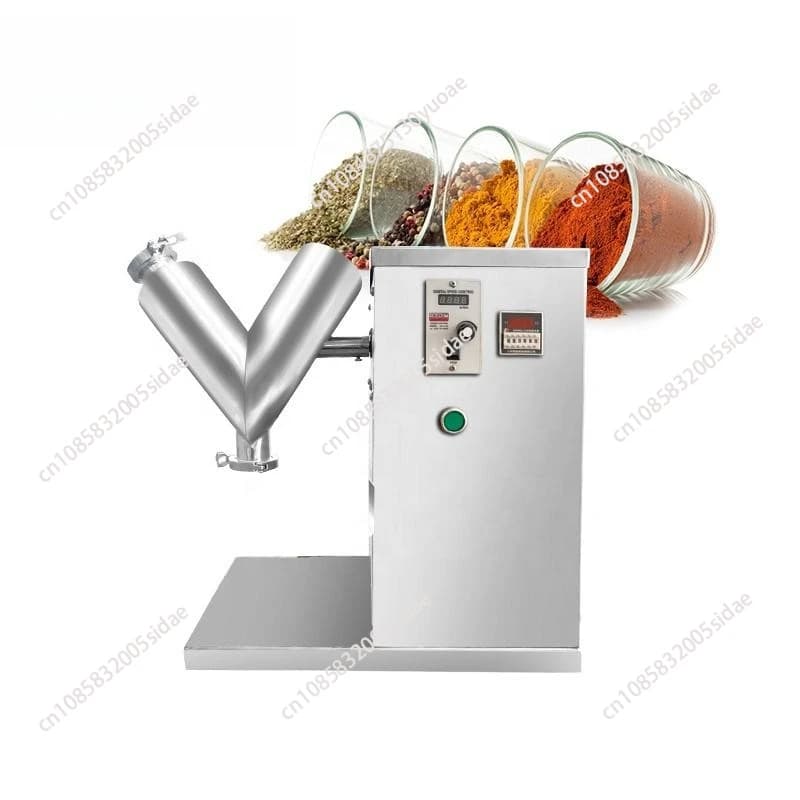 V-3B Stainless Steel Laboratory Powder Bucket Spices Conditioning Protein Powder Mixing Machine Lab Mini Small V Mixer