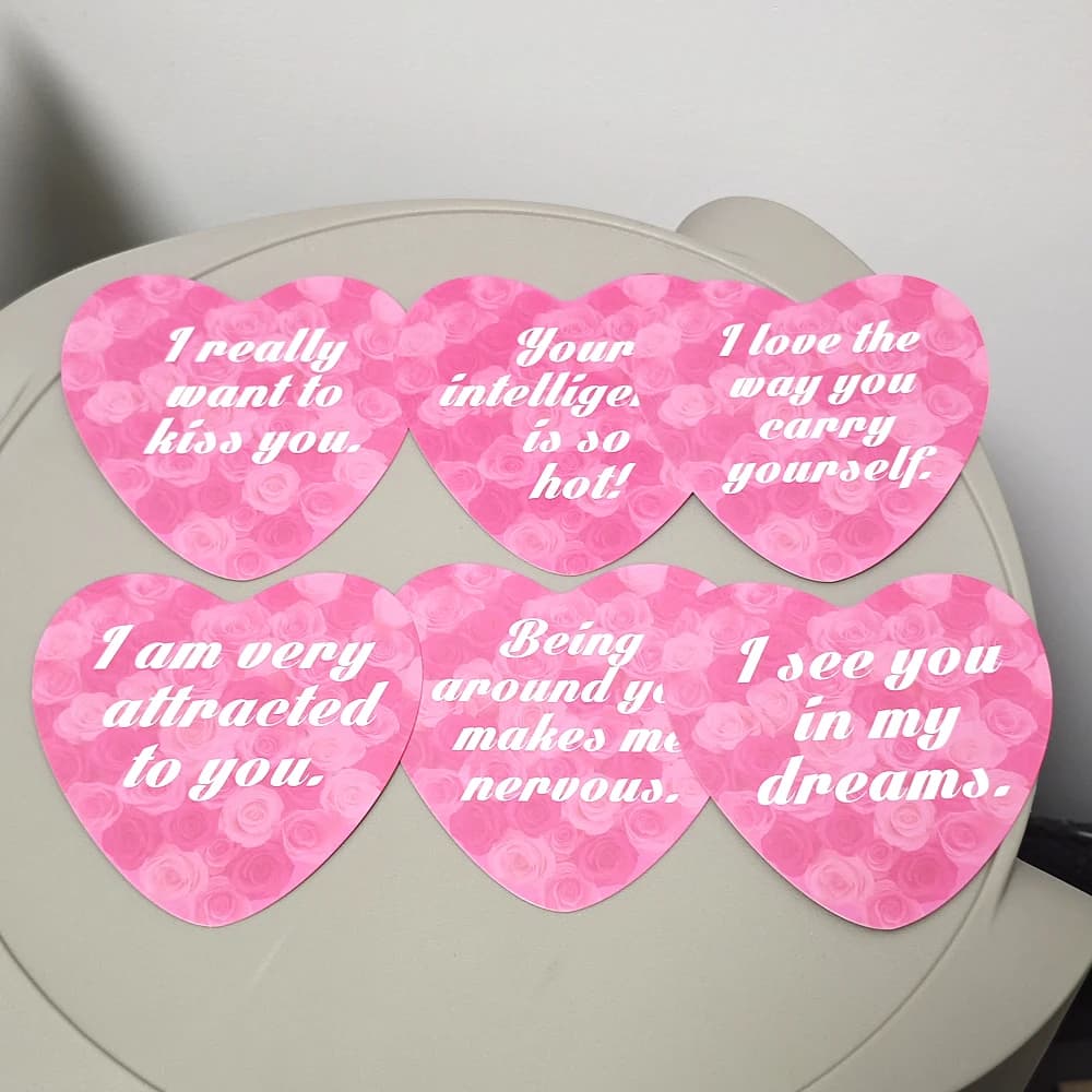 Carte per confessione d'amore 55 pezzi di carte Oracle a forma di cuore per gli amanti con significati 8,5 * 8,5 cm