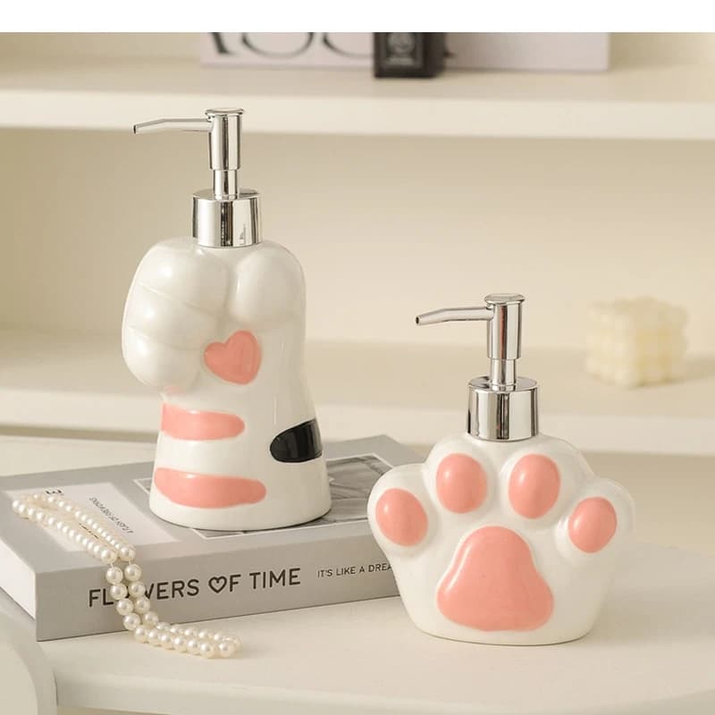 Simpatico dispenser di sapone ad artiglio per hotel, bottiglia di lavaggio a mano in ceramica, portaspazzolino, accessori per il bagno di casa