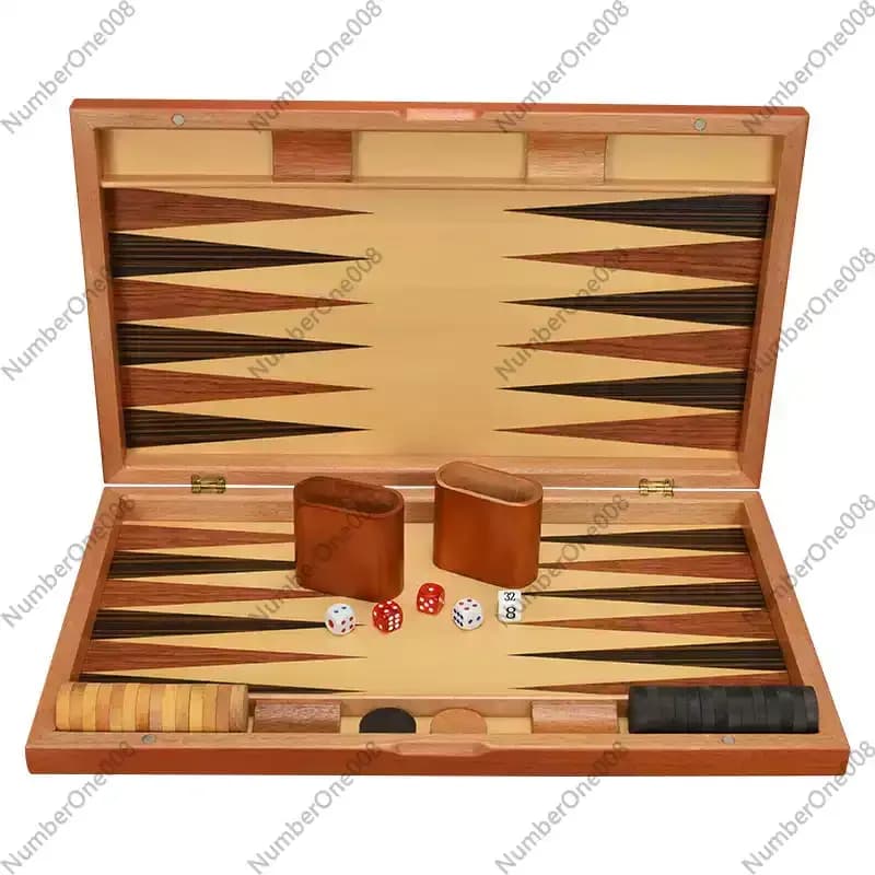Scatola di Lusso in Legno per Backgammon e Scacchi, Set di Scacchi Baccarat in Legno Massiccio, Scacchiera Pieghevole, Prodotti in Legno