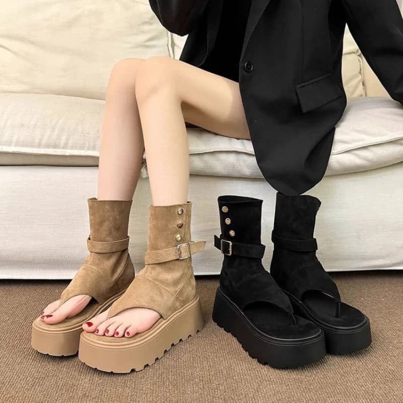 Sandali da Donna con Tacco Medio 3-5cm, Suola in Gomma Antiscivolo, Leggeri e Comodi, Casual Estivi, Moda per Spiaggia e Outdoor