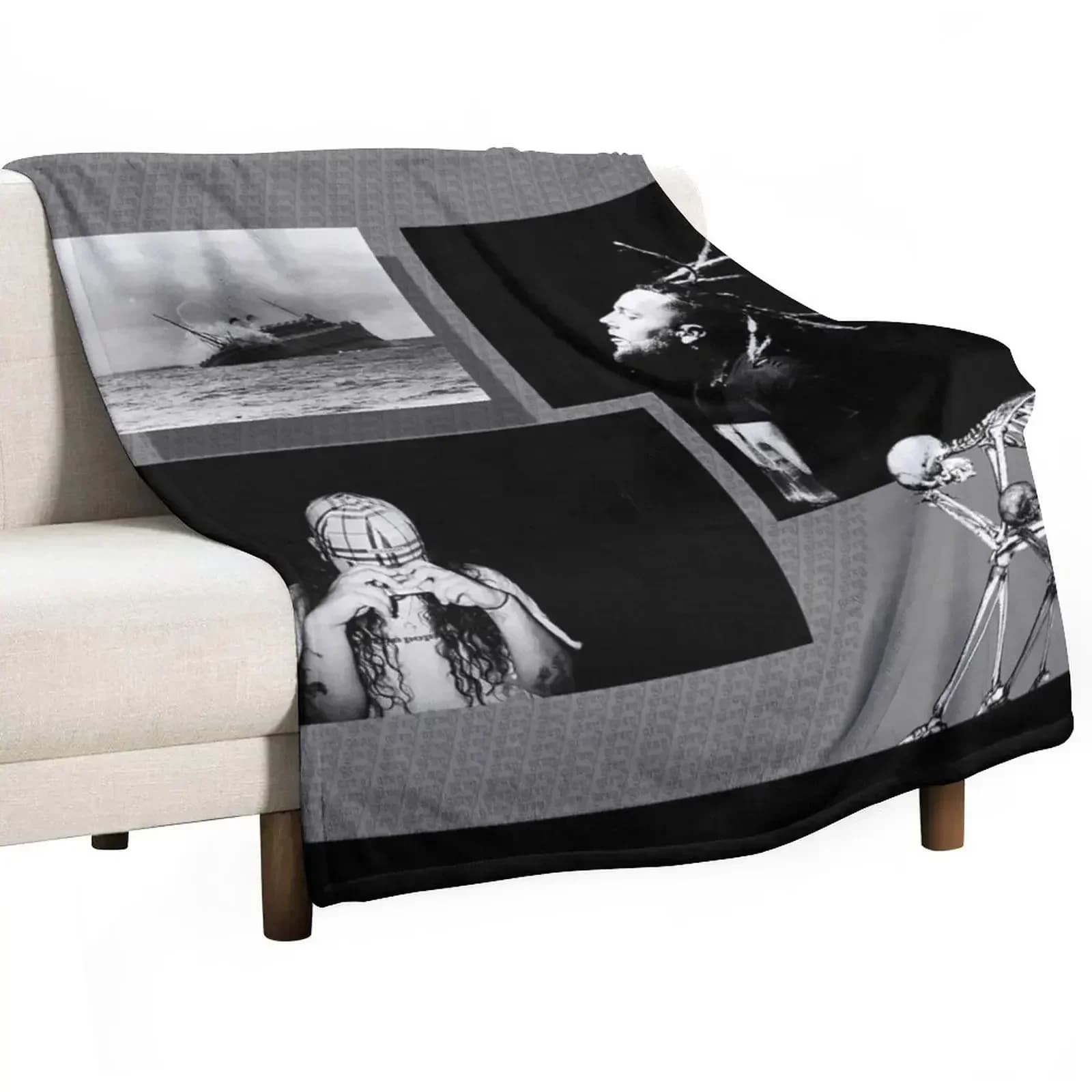 Eternal grey Throw Blanket Single Sleeping Bag Cute Plaid Plaid on the sofa Hairys Sofas Blankets