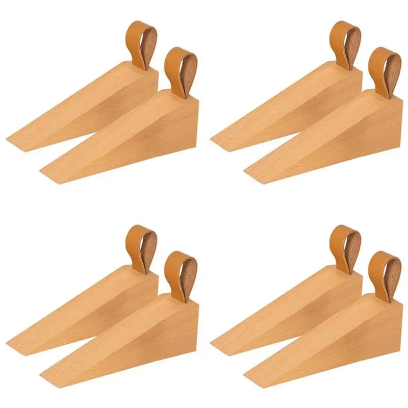 ABVJ-Fermaporta in legno, cunei per porta in legno massello antiscivolo, cuneo fermaporta robusto e durevole, fermaporta di sicurezza (8 pezzi)
