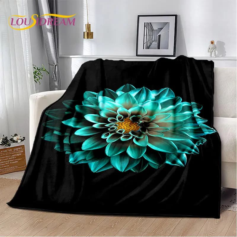 Nordic 3D Daisy Flower Soft Plush coperta, coperta di flanella coperta per soggiorno camera da letto divano Picnic Cover Bettdecke