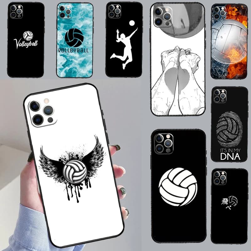 Custodia Sportiva da Pallavolo per iPhone 16 Pro Max 14 13 12 11 15 17 Pro Max mini 15 16 Plus 16e 17 Air