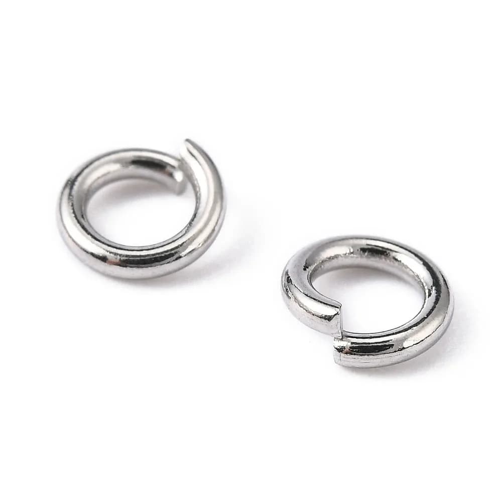 Anelli di salto aperti in acciaio inossidabile 304 resistenti all'appannamento da 10 g 6x1,2 mm Diametro interno: 3,6 mm in uscita 65 pezzi/10 g