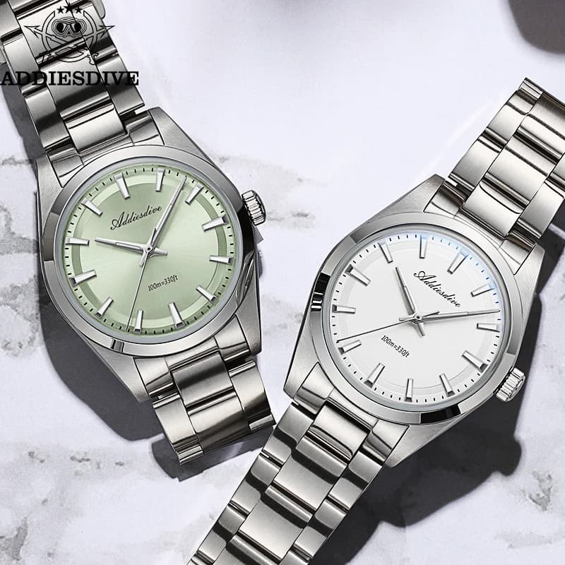 ADDIESDIVE VH31 Orologio al quarzo 36mm di lusso 100m impermeabile Orologi da uomo di marca superiore BGW9 Vetro bombato luminoso Acciaio inossidabile 316L