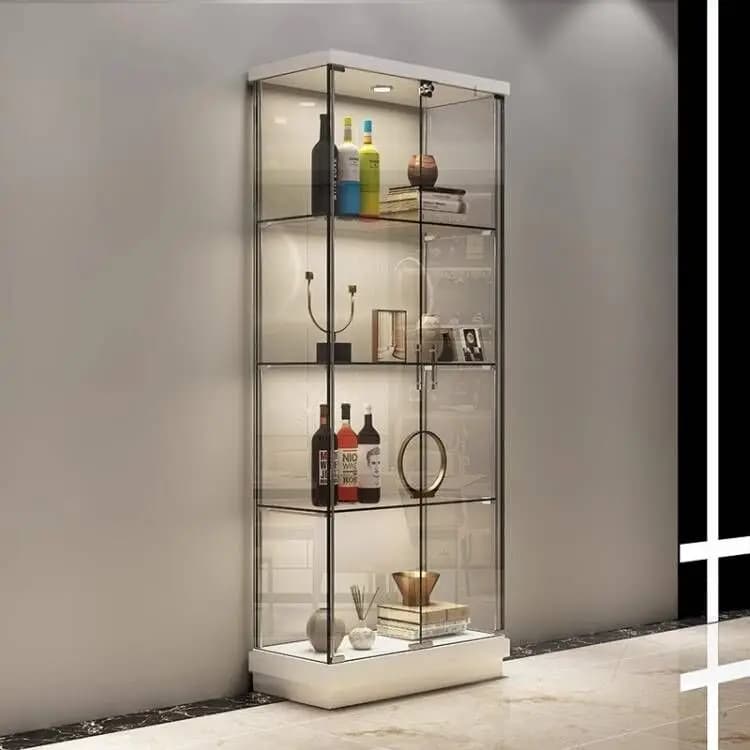 Armadietto per vino in vetro temperato per soggiorno, moderno e semplice, per uso domestico, da parete, per sala da pranzo, vetrina per negozio, ristorante, piccolo