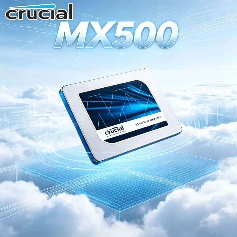 Crucial MX500 2.5" SATA Flash SSD 3D NAND Technology Optimized Storage Drive 2TB For Smooth Gaming & Fast Boot Notebook Desktop