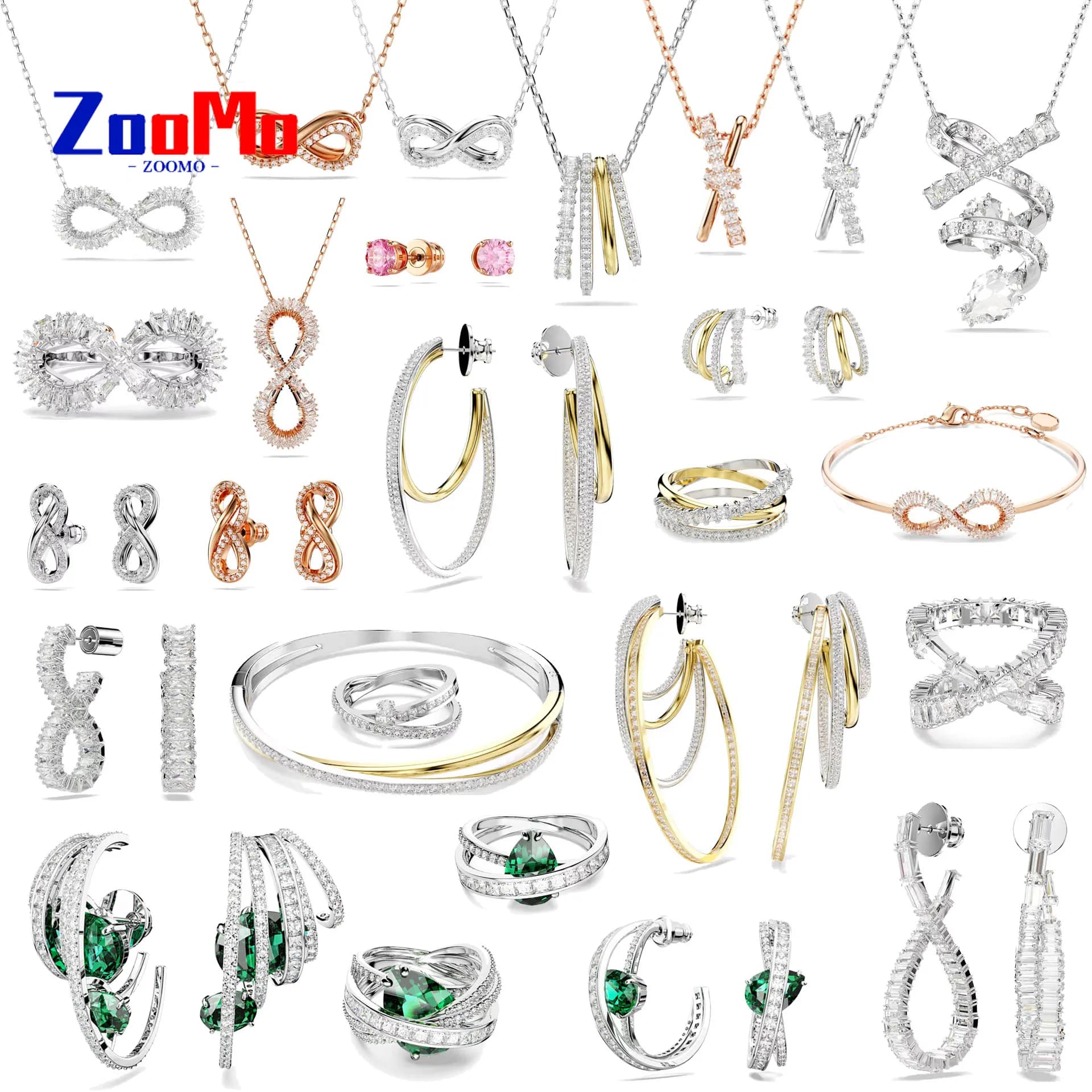 Bracciale infinito originale di alta qualità 2025 Set di gioielleria raffinata Collana geometrica Orecchini a spirale Regalo romantico per le donne