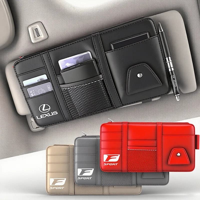 Adesivo per auto, portaoggetti per visiera parasole, porta carte, porta occhiali, clip per telefono per Lexus F SPORT ES RX NX LS UX LM LX GX LC RZ IS CT GS RC