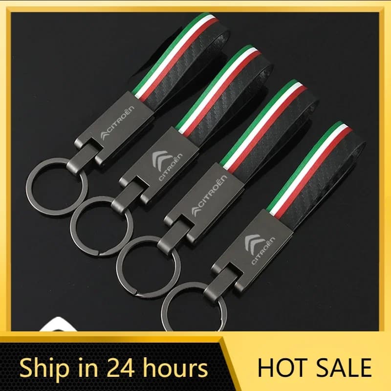 Car Sticker Alloy Keychain Holder Key Ring For Citroen Xsara Jumper Picasso C4L C2 C5 DS3 C3 C4 C1 Berlingo Elysee Gifts Key Acc