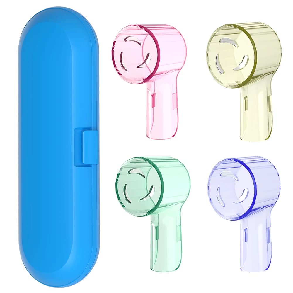 Electric toothbrush holder box with dust caps for heads, compatible with Oral B electric toothbrush and iO series