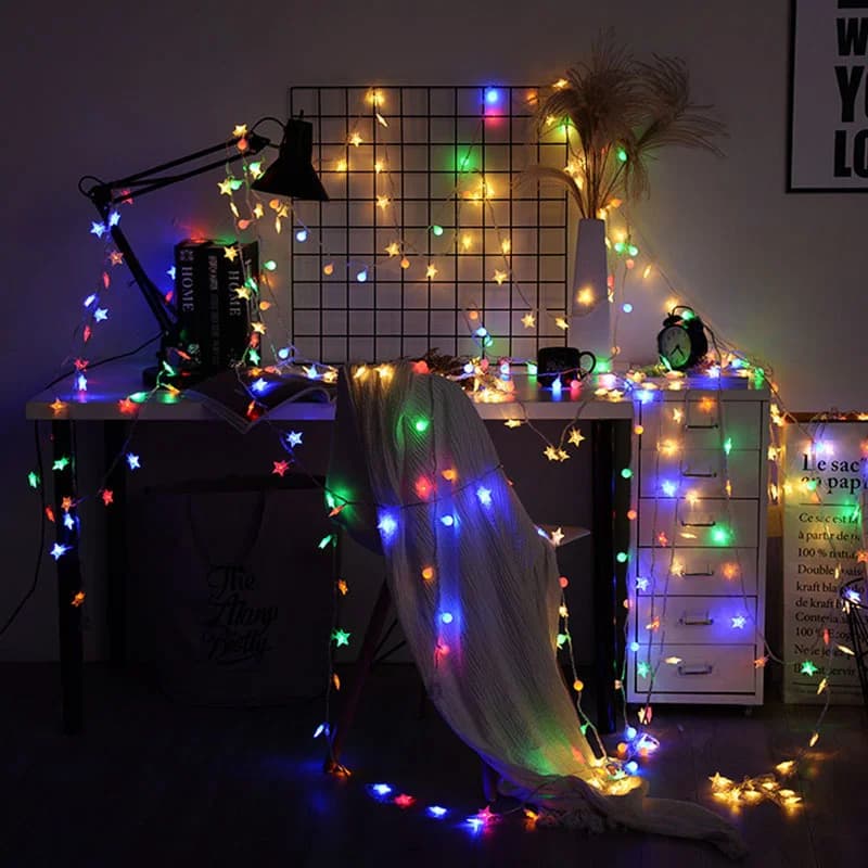 Luci LED a Forma di Stella per Feste Eid - Decorazione per Interni ed Esterni, Matrimoni e Casa