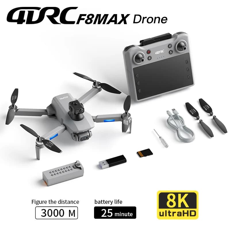 2025 NEW F8 PRO MAX GPS Drone Professional 8K HD Camera UAV FPV Drone with Screen Remote Control Brushless Quadcopter Toys