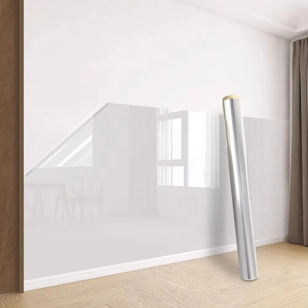 40/45/60cm Electrostatic Latex Paint Wall Protection Film Oil-proof Transparent Wall Sticker White Wall Anti-kick Anti-dirty