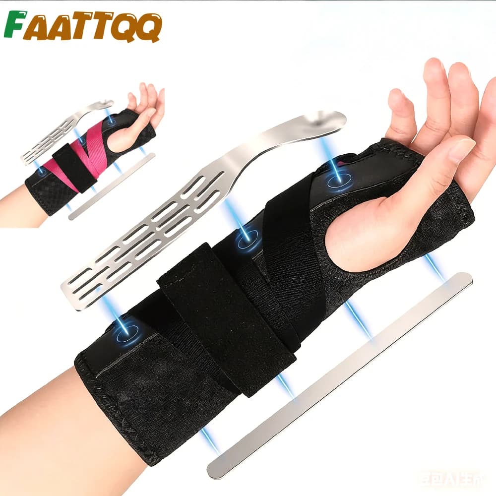 Supporto per Polso con 2 Stabilizzatori Metallici - Aiuta a Alleviare il Dolore da Tendinite, Artrite e Sindrome del Tunnel Carpale