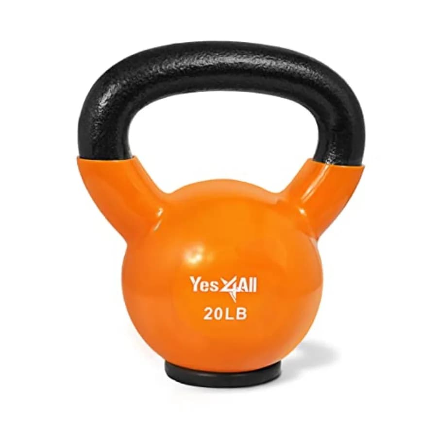 Kettlebell set with rubber base for strength training for women, 10-65 pounds weights, red, durable and non-slip surface
