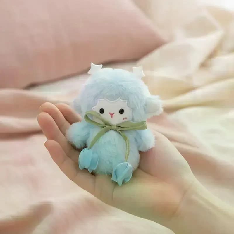 Little Sheep Plush Keychain Comfortable Cartoon Animal Stuffed Doll Portable Bag Hanger for Teens Daily Use
