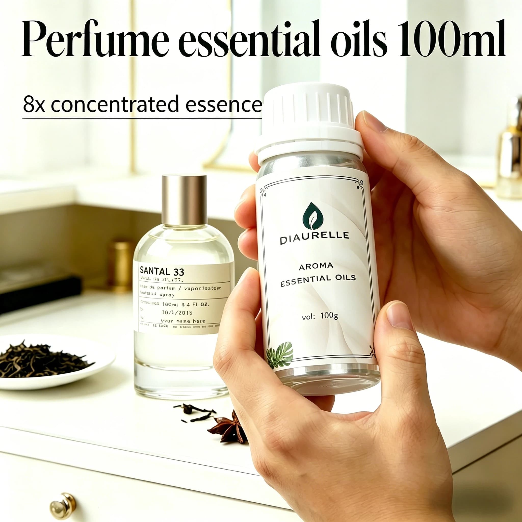 Diaurelle 100 ml di olio profumato a lunga durata per diffusore – Deodorante per ambienti per la casa e l'hotel – Aroma forte e rinfrescante