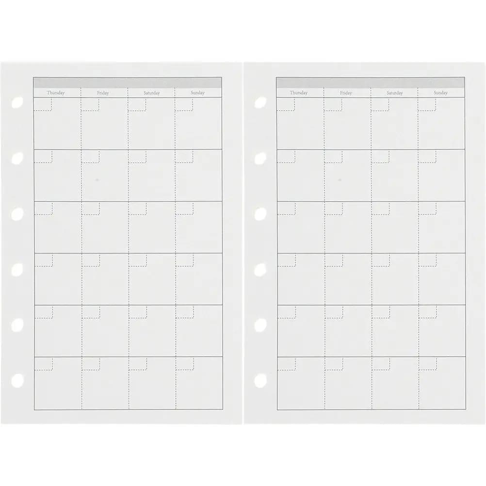2 Set di Carta di Ricambio per Agenda, Fogli Spessi e Lisci, Carta per Quaderno a Fogli Mobili, Inserti Sostitutivi per Blocco Note, Organizer per Ufficio