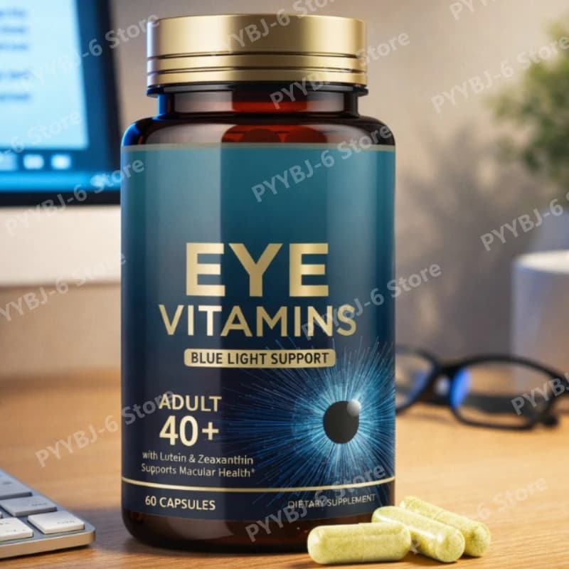 Vitamins for eyes with Lutein and Zeaxanthin, supplement for visual support with Zinc, Vitamin C and E, daily nutrition for eyes, 60 capsules