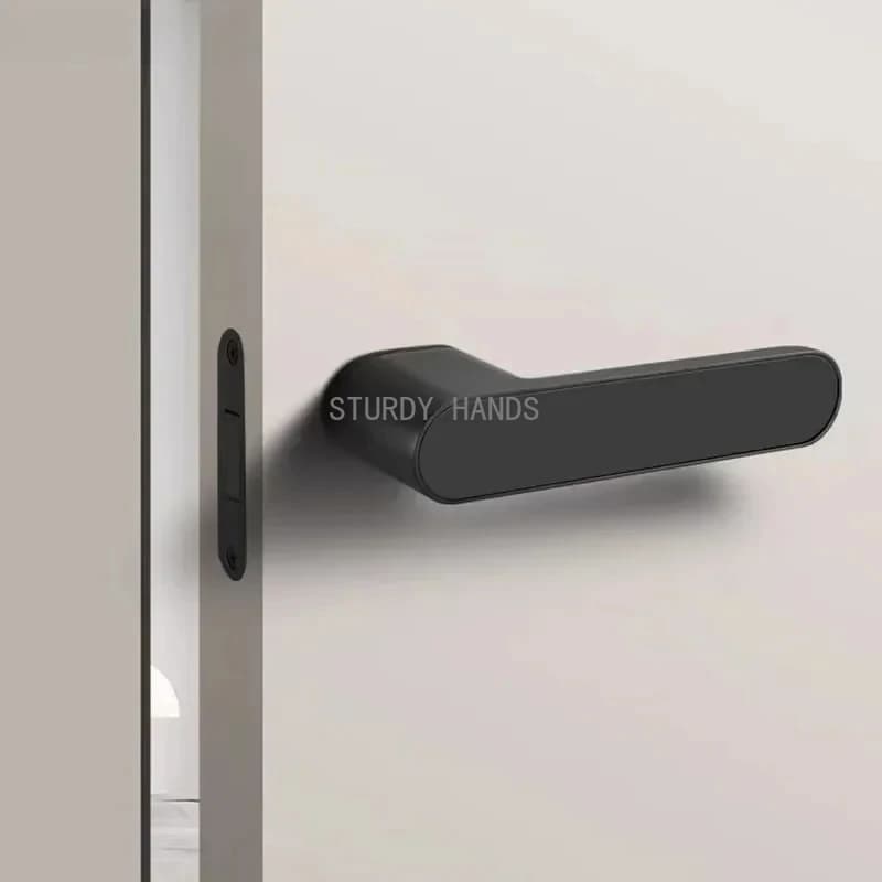 1 set of magnetic lock with hidden lock hole in zinc alloy, lock for silent hardware accessories with double handle for bedroom with keys