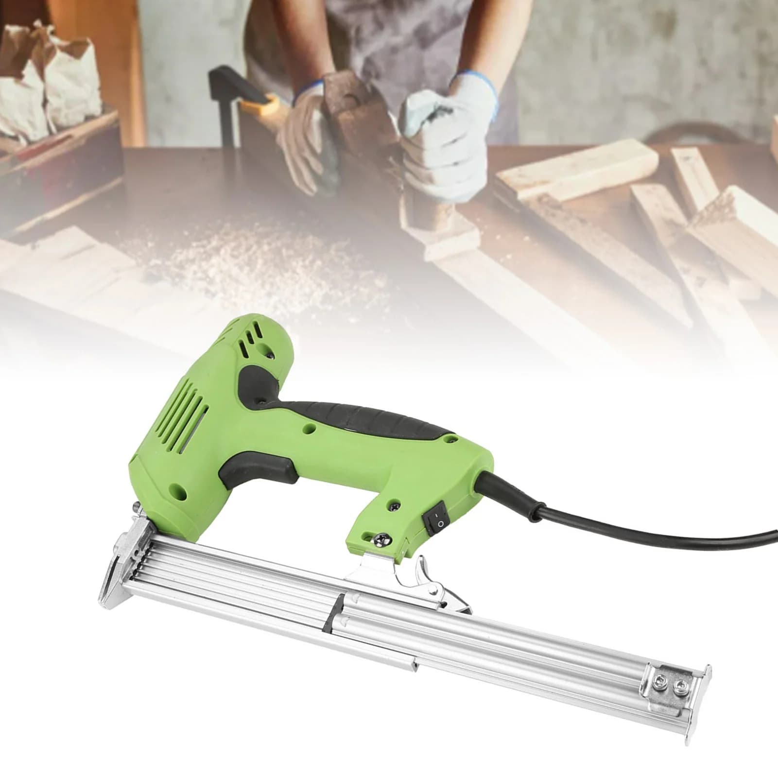 Chiodatrice Elettrica Ergonomica con Impugnatura Morbida, Multifunzione, con Cavo, per Fissaggio a Filo Retto, per la Realizzazione di Mobili