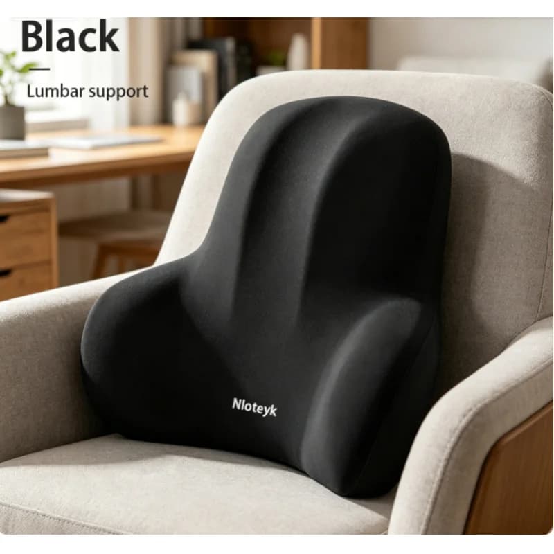 Breathable Memory Foam Car Neck Pillow & Lumbar Support Cushion, Stress Relief Auto Seat Headrest