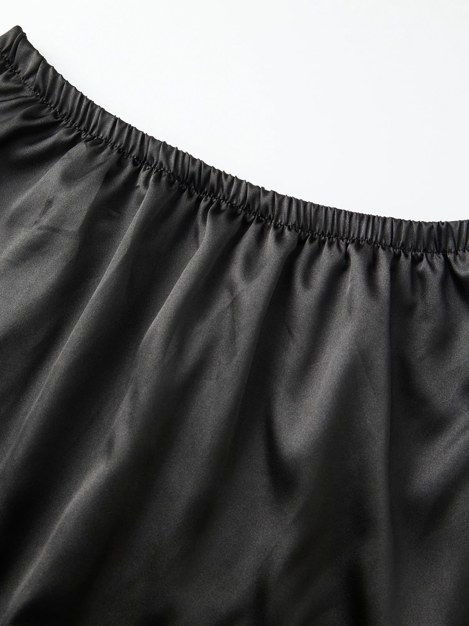 Minigonna da donna con bordo in pizzo, casual ed elegante, a vita media, in raso, per la vita quotidiana, feste e discoteche