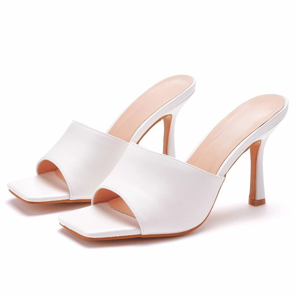 Women's Summer Sandals Women's slippers with square tip Sexy Slippers with high heel Women's Fashion Shoes