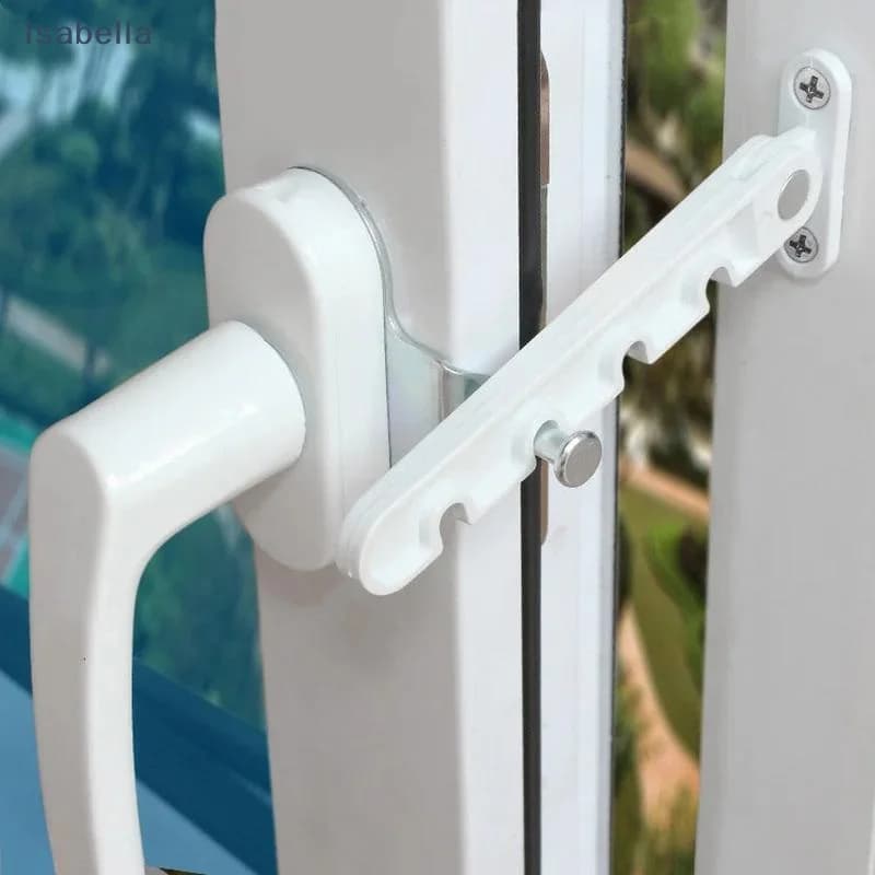 ♩Inner Window Limiter Latch Position Stopper Casement Wind Brace Home Security Door Windows Sash Lock Child Safety Protection