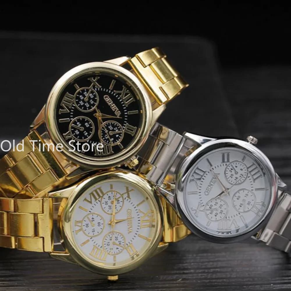 Nuovo marchio 3 occhi argento Ginevra orologio al quarzo casual da donna orologi eleganti in acciaio inossidabile Relogio Feminino orologio da donna vendita calda
