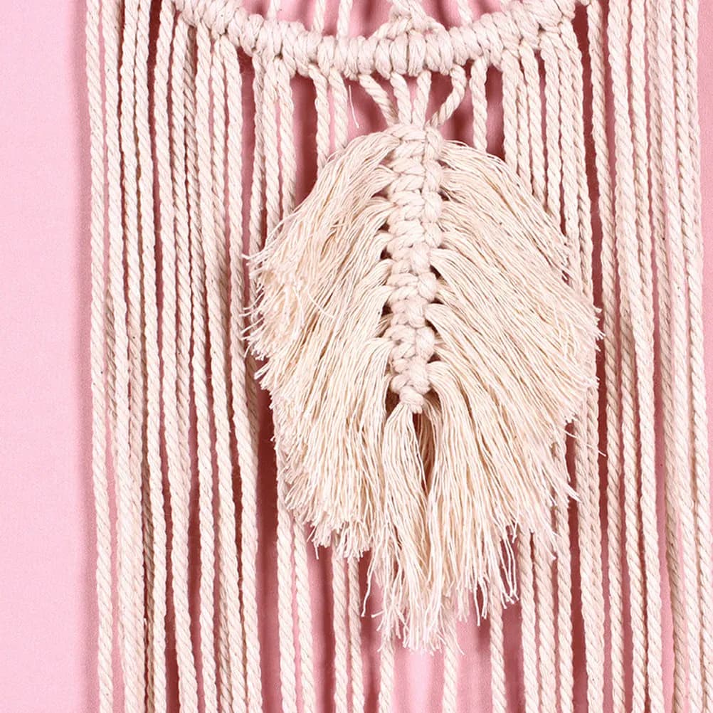 Handmade Leaf Dream Catcher Hand-Woven Tapestry Wall Hanging Decoration Tassels Home Room Ornament Tassels Tapestry
