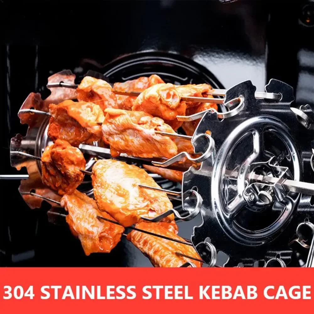 Stainless Steel Rotating Grid Sand for Barbecue Air Fryer for Barbecue Lamb Spiedini Electric Oven Accessories for Grill