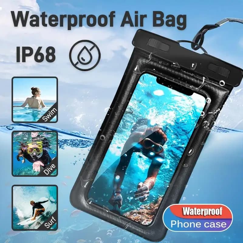 Nuova custodia impermeabile galleggiante per telefono con airbag per iPhone Samsung Xiaomi Redmi Huawei Google OPPO Vivo