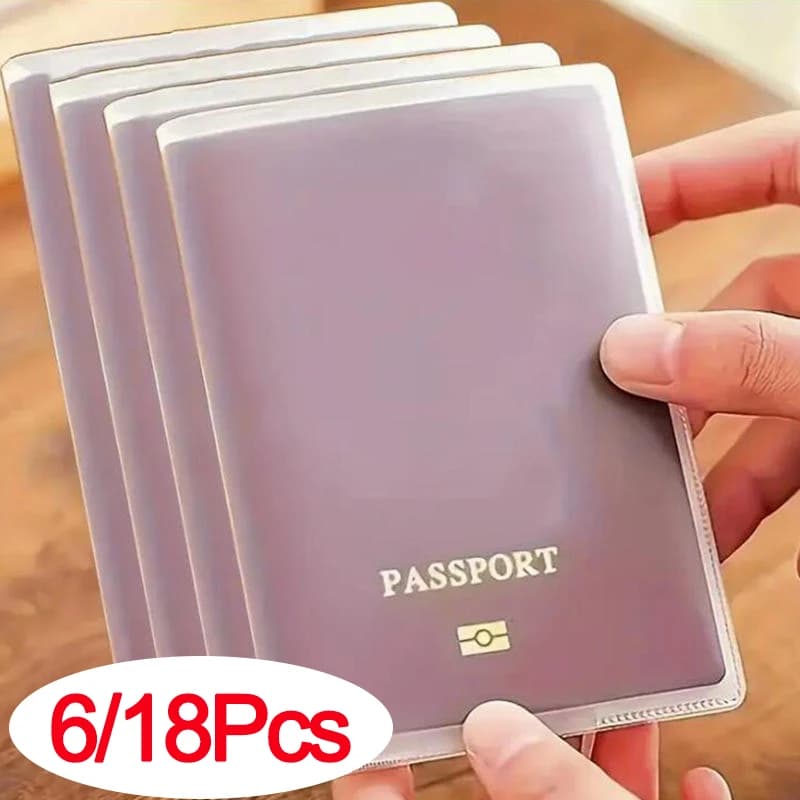 Passport Cover Bag Travel Passport Protective Transparent Frosted Style Available With Card Slot Passport Sleeve Case 6/18Pcs