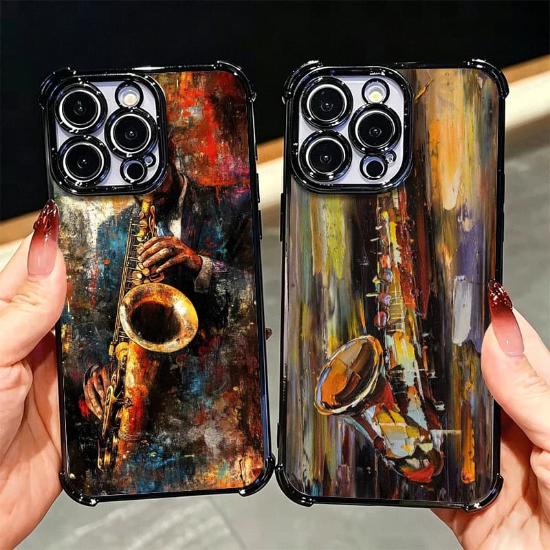 Saxophone Instrument Music Soft Phone Case For Xiaomi Poco X7 X8 Pro Max X6 X5 X3 F8 Ultra F7 M8 M7 M5S Redmi 15C 15A 15 14C 13C