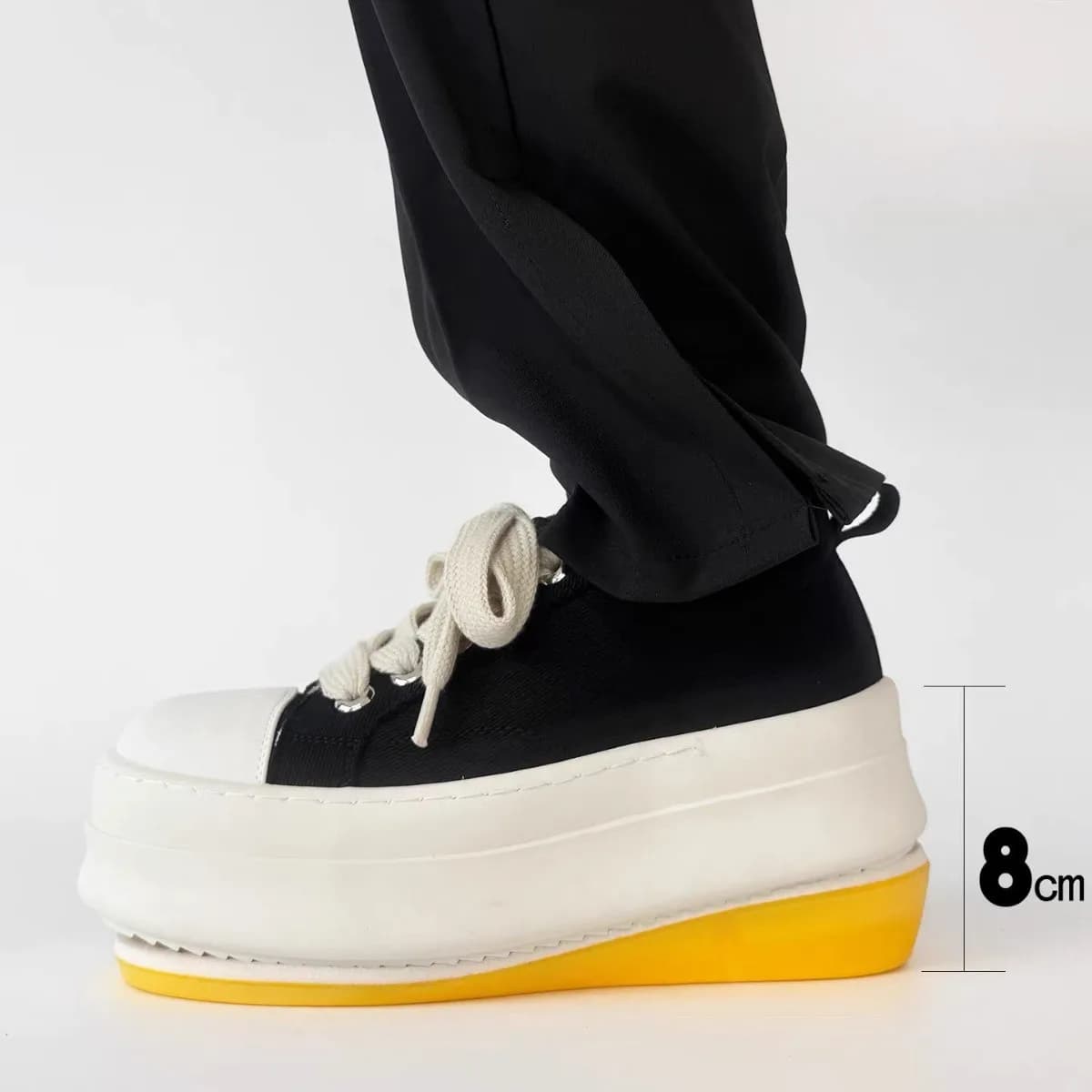 Scarpe da uomo in tela e pelle, piattaforma casual, suola spessa, stivali stringati, designer di lusso vintage, sneakers basse, gotico, Owens