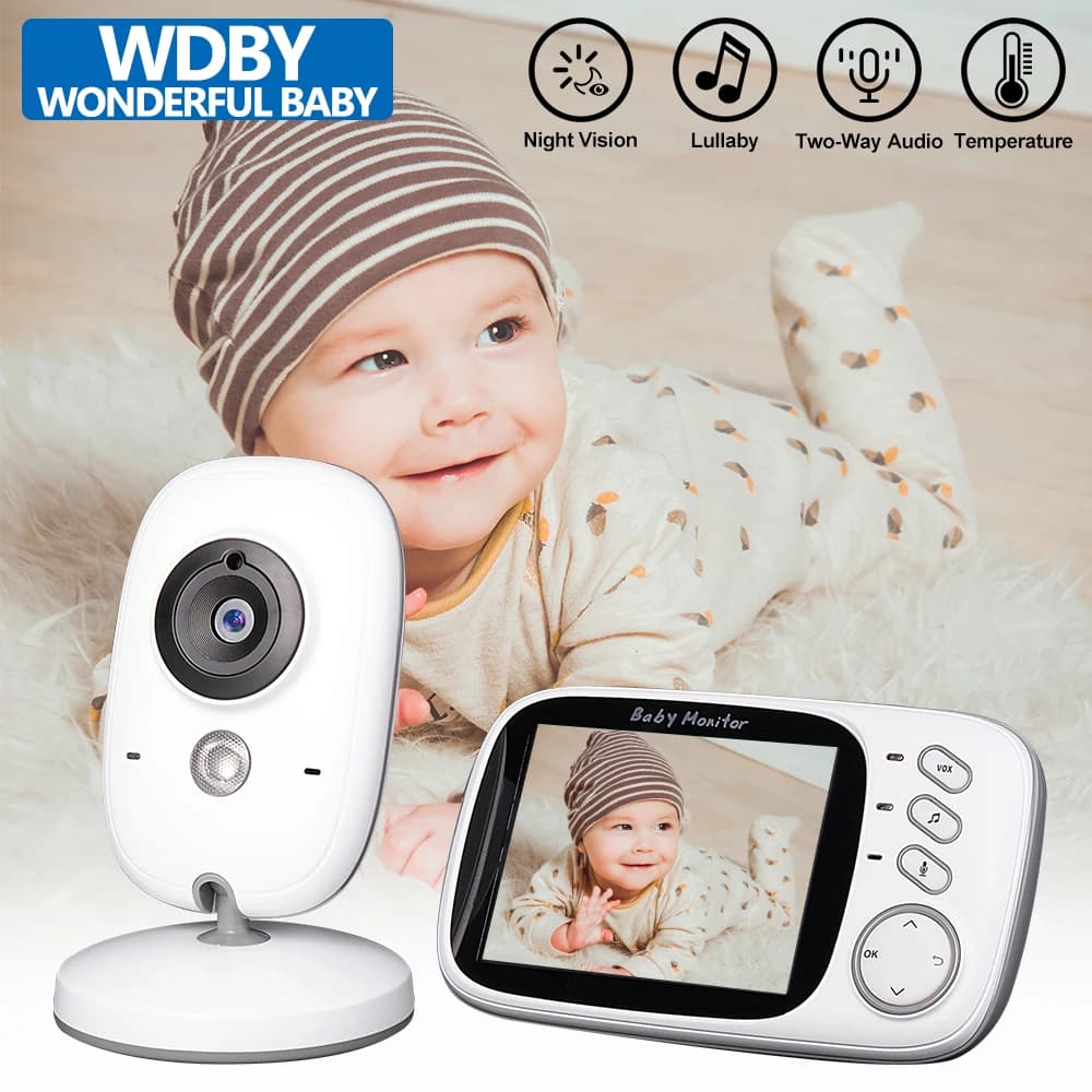 Vendita calda, VB603 Video Baby Monitor, 2.4G sorveglianza senza fili, 3,2 pollici LCD, 2 modi di parlare audio, visione notturna, sicurezza Babysitter