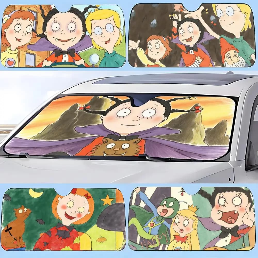 Parasole per auto M-Mona the Vampire, parasole per parabrezza, parasole protettivi, regali originali per auto.