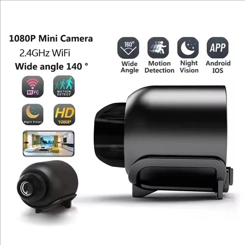 X5 Wireless 1080P Mini Camera for Surveillance and Security, Video Camera with Night Vision and Motion Detection, Mini Cam for Intelligent Home Monitoring