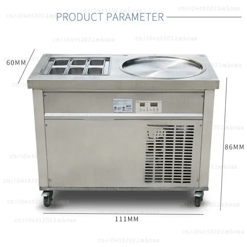 Machine Fry Cold Stone Ice Cream Roll Cart Machine Single Pan Fried Ice Roll Machine Cart Rolled Ice Cream Maker