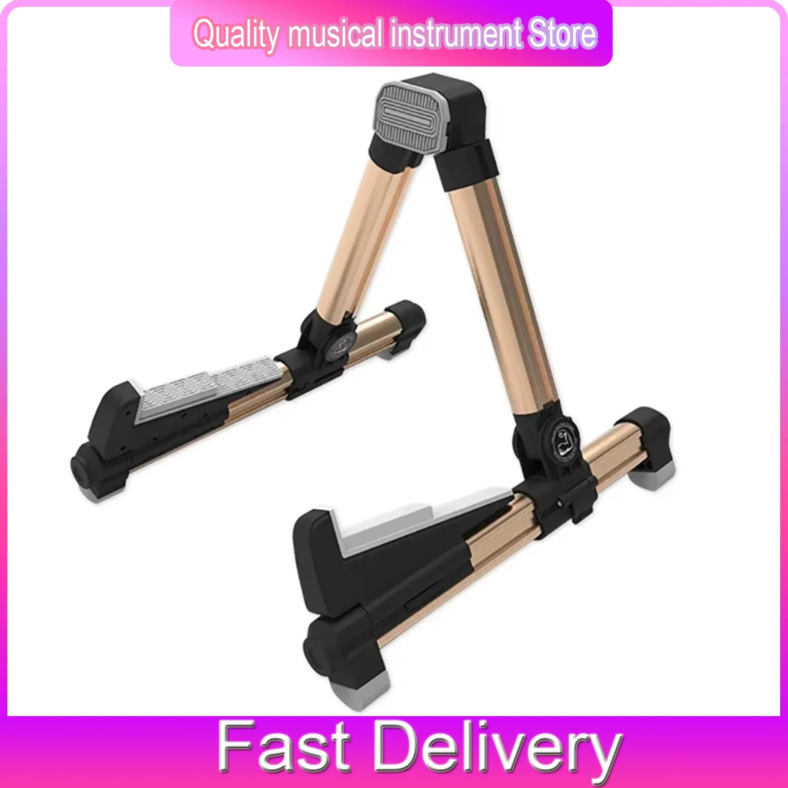 GALUX GS-200 Supporto universale per chitarra pieghevole a forma di A, supporto per strumenti musicali per chitarra acustica, elettrica, violino, ukulele