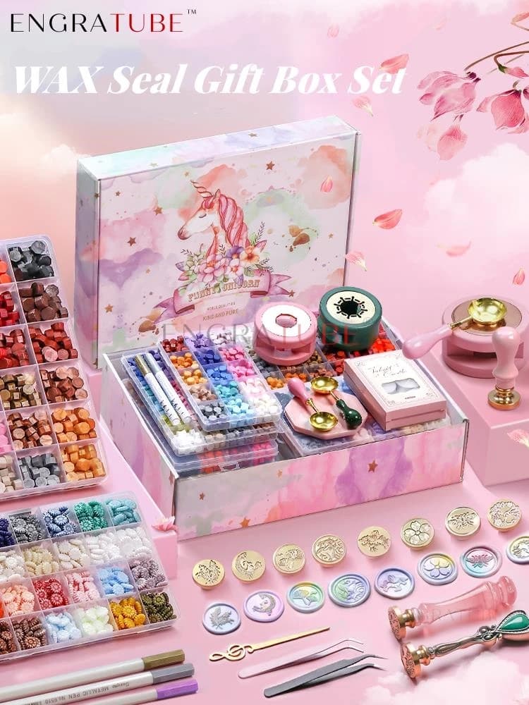 9-32pcs Wax Seal Beads Stamps Set Scrapbook Material DIY Craft Set Party Decoration For Birthday Wedding New Year Gift Box Kits