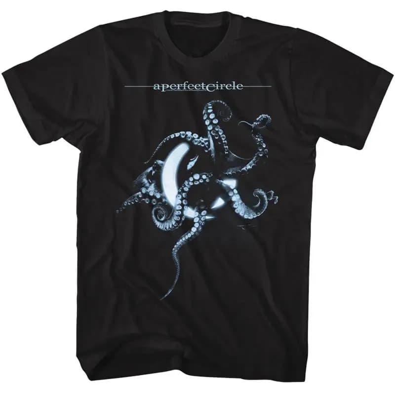 Una maglietta da uomo Perfect Circle Eerie Deep Sea Octopus Rock Band Music Merch