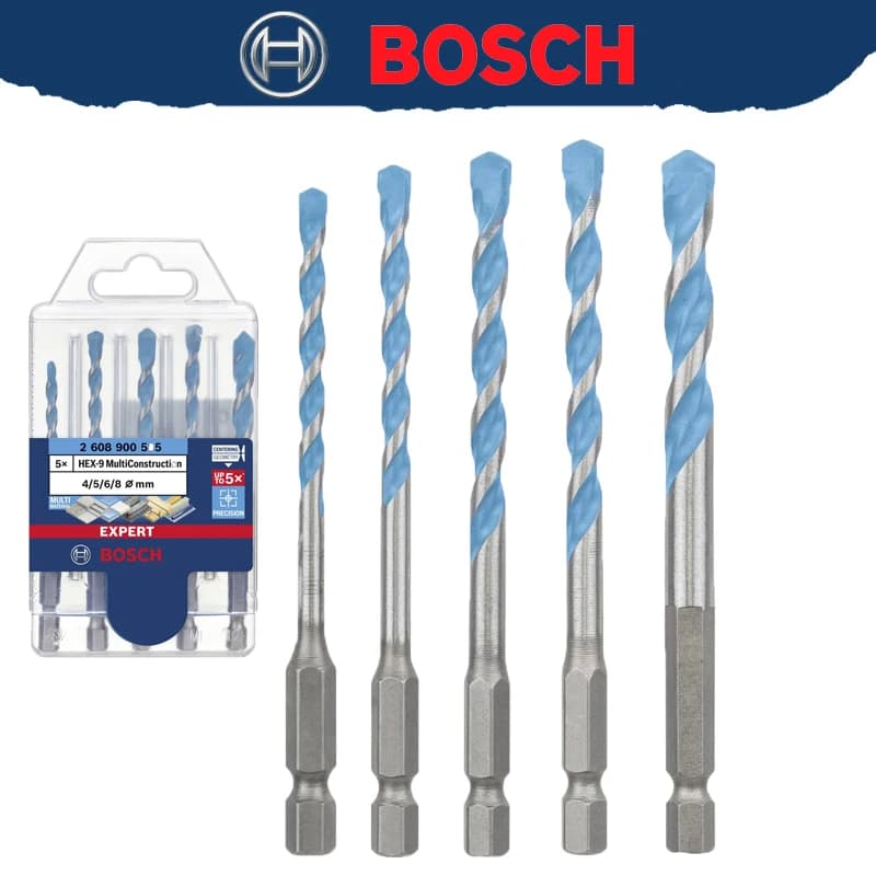 BOSCH 2608900585 EXPERT HEX-9 Set di punte da trapano multiconstruzione Gambo esagonale Foratura ad alta precisione Attacchi per utensili ampiamente utilizzati