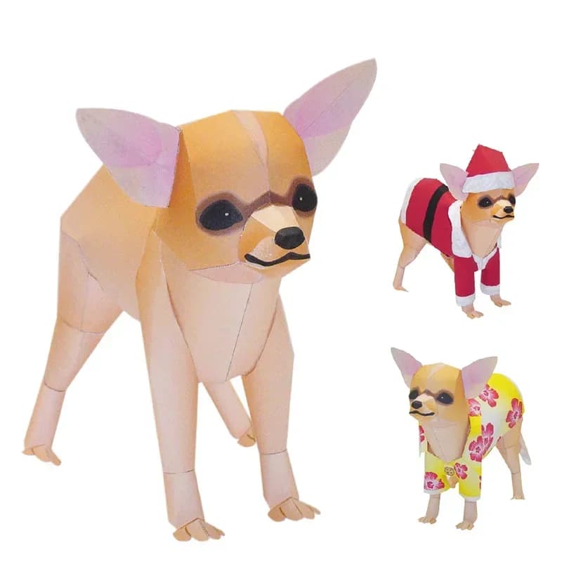 Chihuahua Dog Folding Origami Art Mini Cute 3D Paper Model Papercraft Animal DIY Teens Adult Handmade Craft Toys QD-084